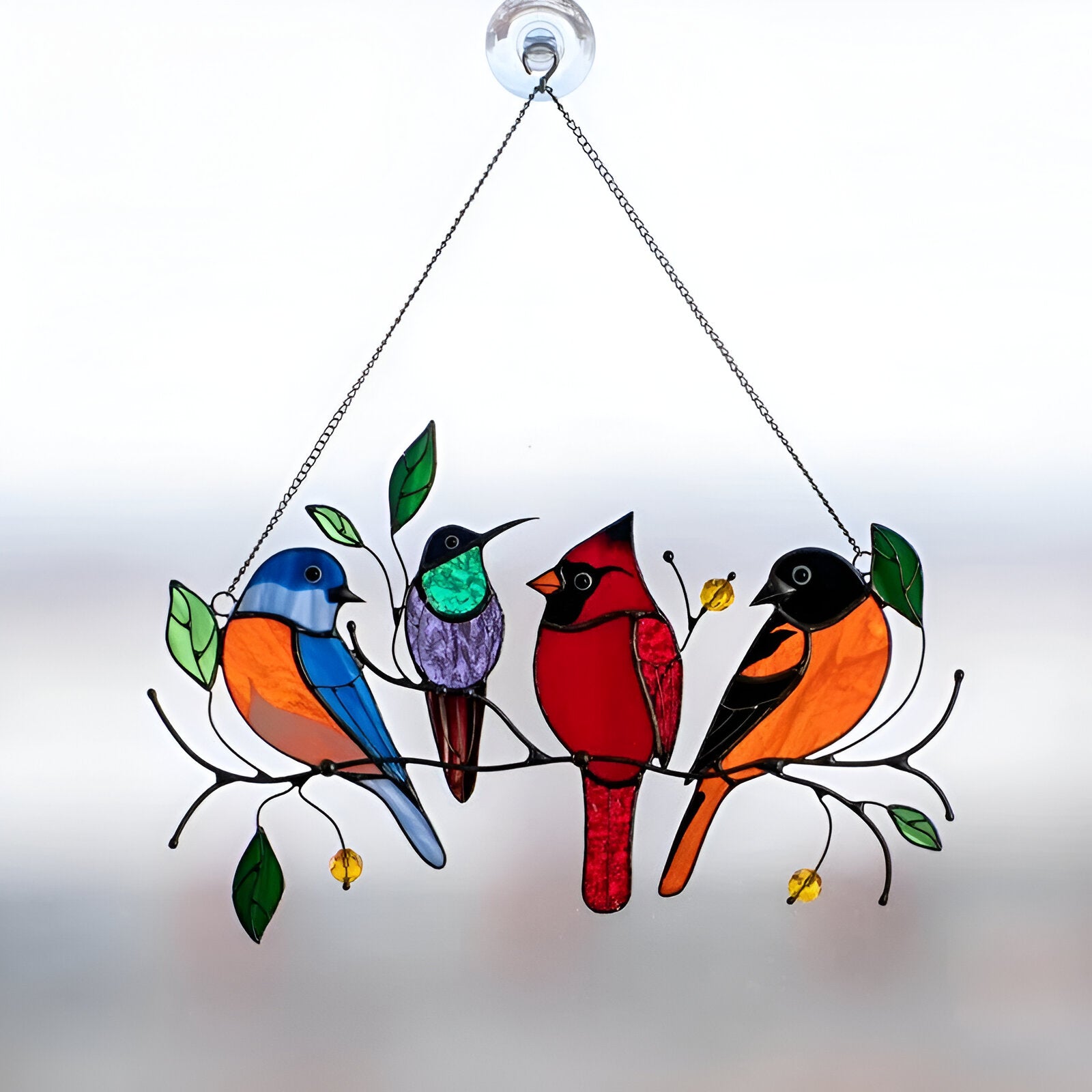 Enchanting Stained Glass Birds