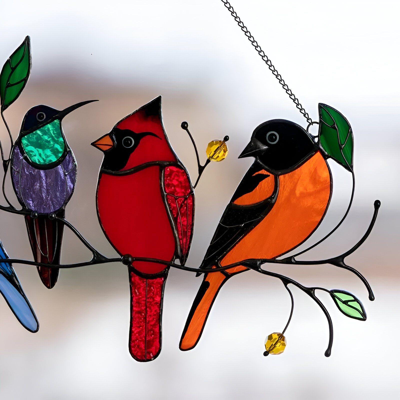 Enchanting Stained Glass Birds