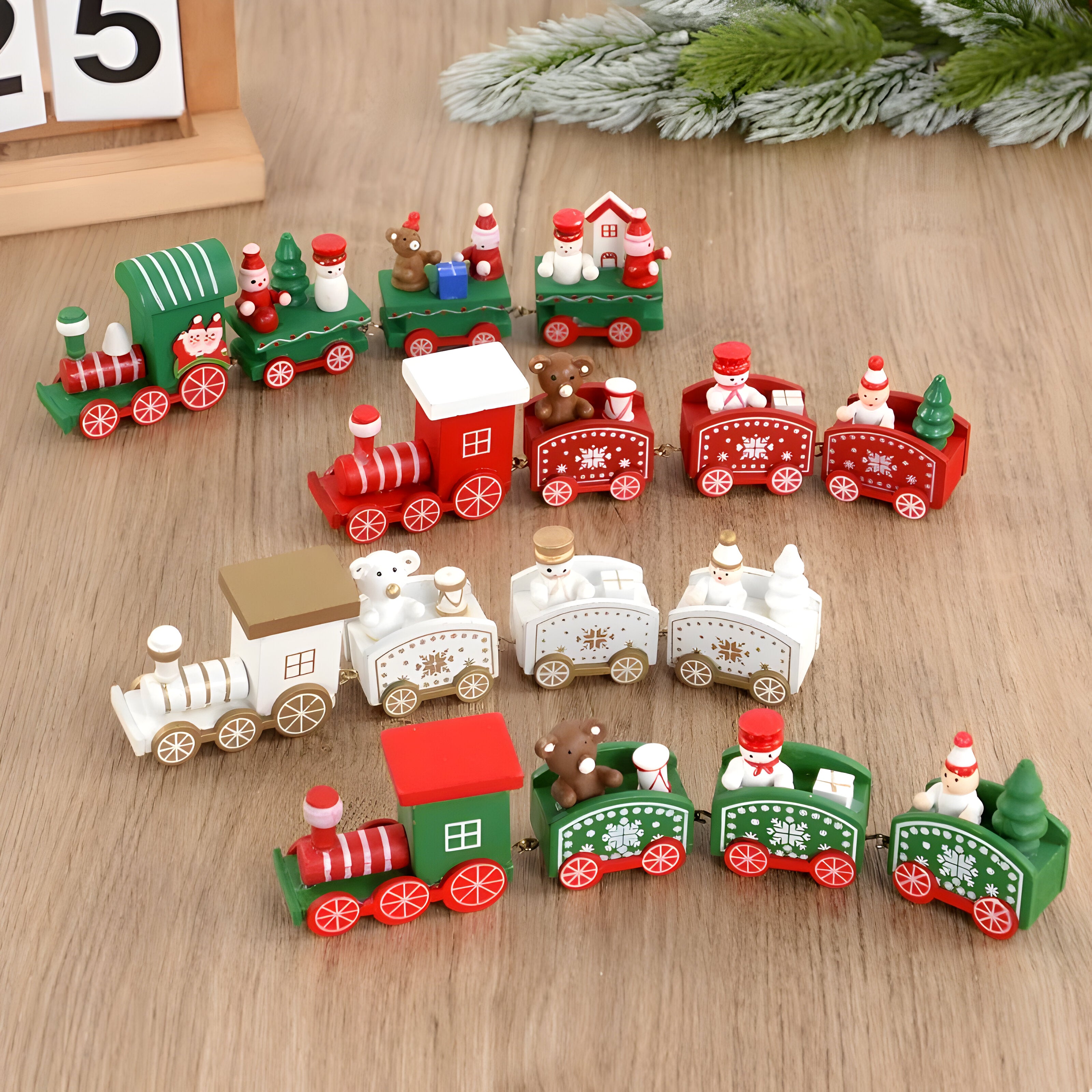 Wooden Christmas Trains