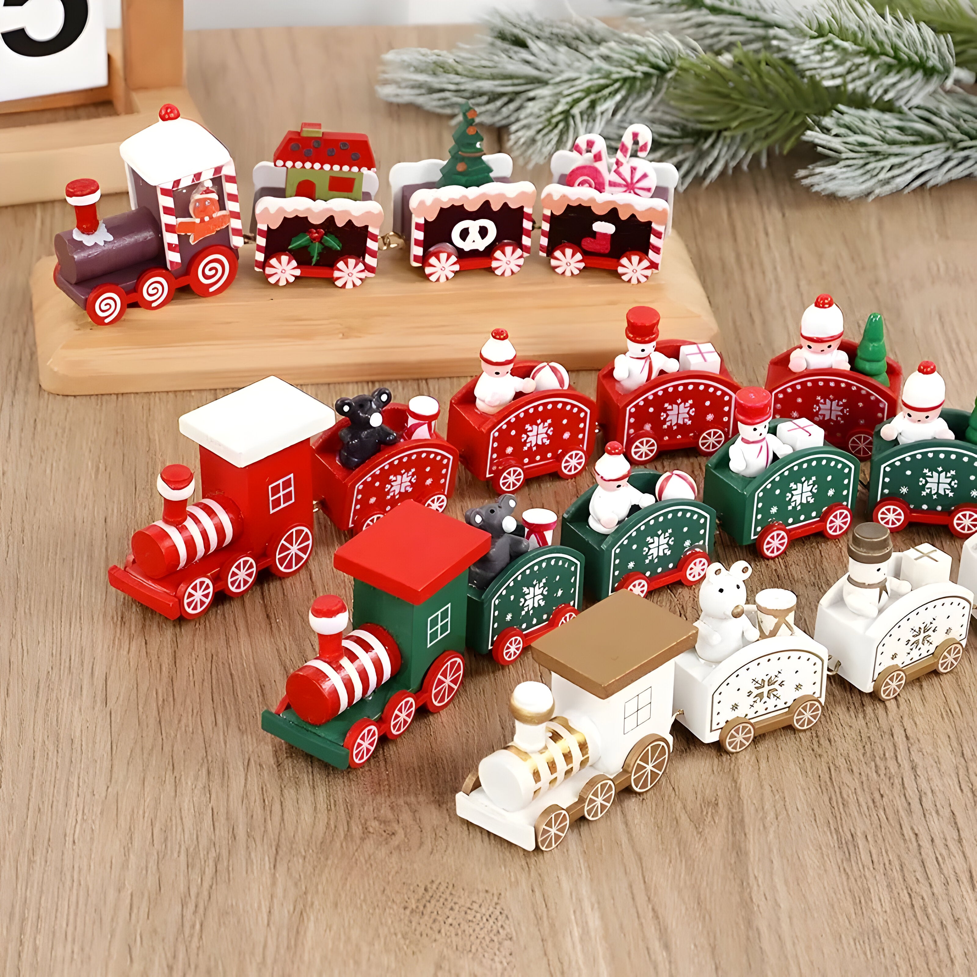 Wooden Christmas Trains